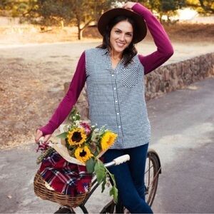Betabrand Gingham The Lumberjill Long Sleeve Shirt